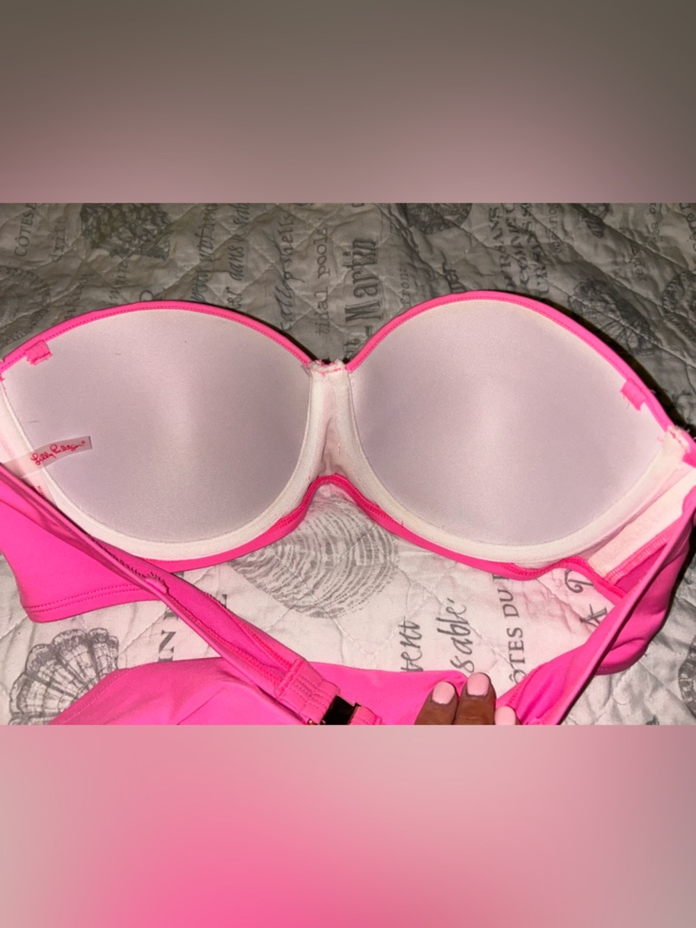 Lilly Pulitzer Strapless Bikini Set in Hot Pink. Size 12. - Picture 5 of 5